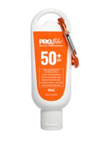 ProBloc SPF 50+ Sunscreen 60ml Squeeze Bottle With Carabiner