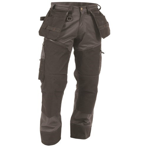 TROUSER CRAFTSMAN 280GSM POLYCOTTON MULTIPOCKETED BLACK/GREY (TCBPC)