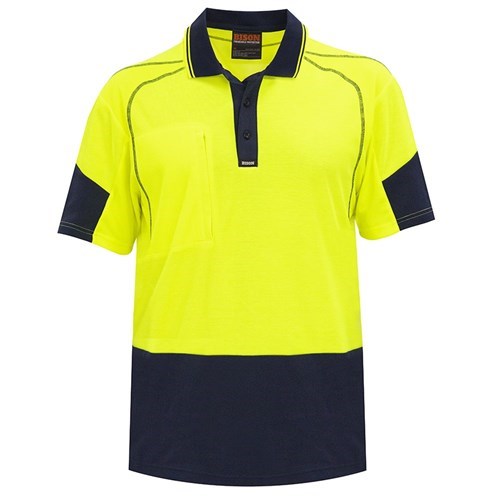 POLO DAY ONLY QUICK-DRY COTTON BACKED YELLOW/NAVY