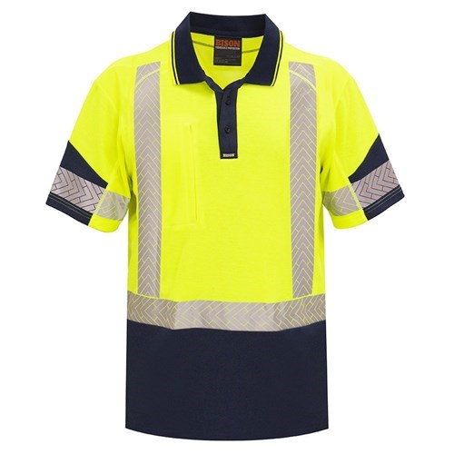 POLO DAY/NIGHT QUICK-DRY COTTON BACKED YELLOW/NAVY