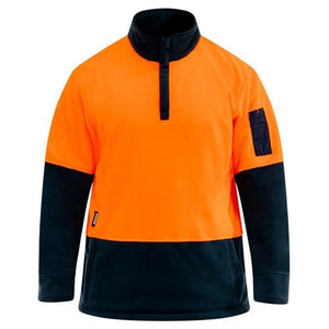 FLEECE DAY ONLY 1/4-ZIP ORANGE/NAVY