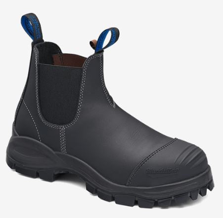 Blundstone Black Water-Resistant Leather Elastic Sided Boot with TPU Toe Guard