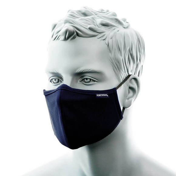 3 PLY Anti-Microbial Fabric Face Mask with nose band - CV35