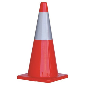 ORANGE PVC TRAFFIC CONE / REFLECTIVE TAPE 700MM