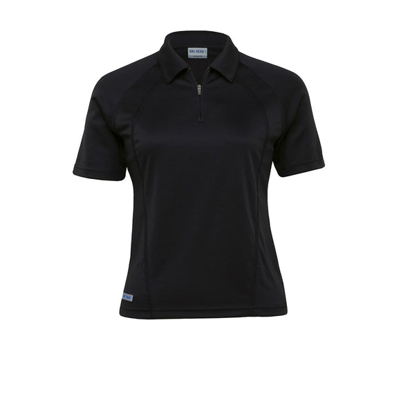 Womens Dri Gear Active Polo- Black Only
